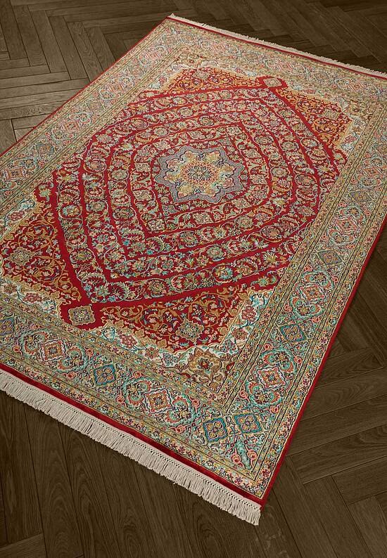Шелковый ковер ручной работы IIST-GI97K27Z7 Kashan Red