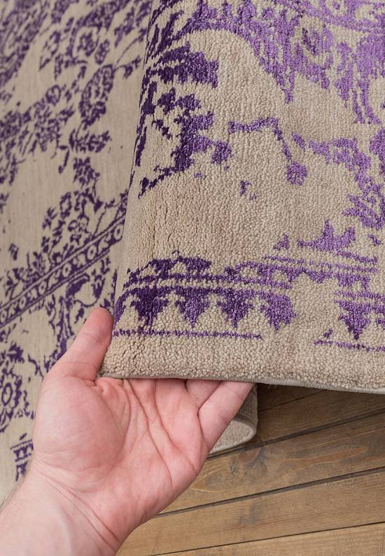 Ковер из шерсти с вискозой 610-Beige Purple