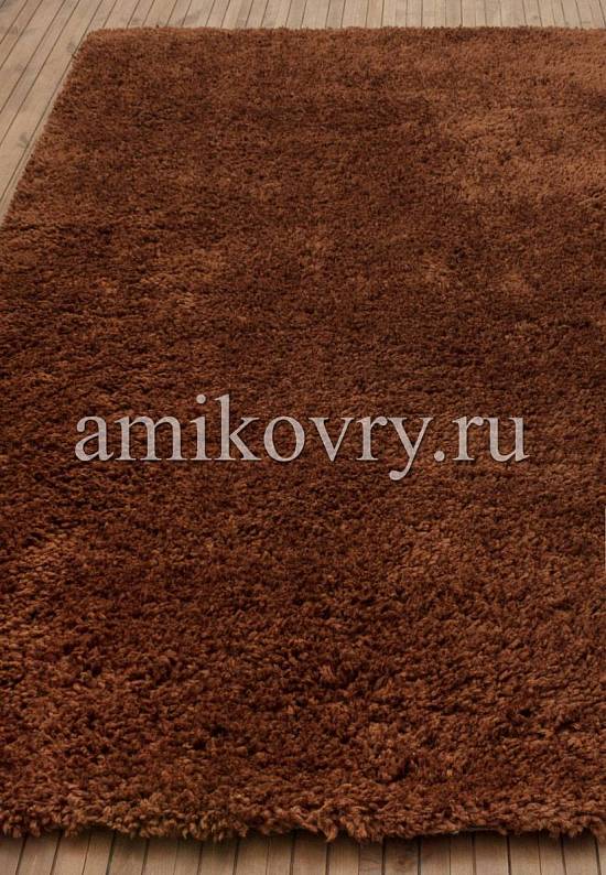 Однотонный ковер шегги no17-brown
