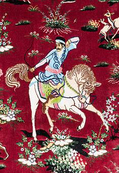 фрагмент ковра Ottoman Silk Shekargah-Modern Red