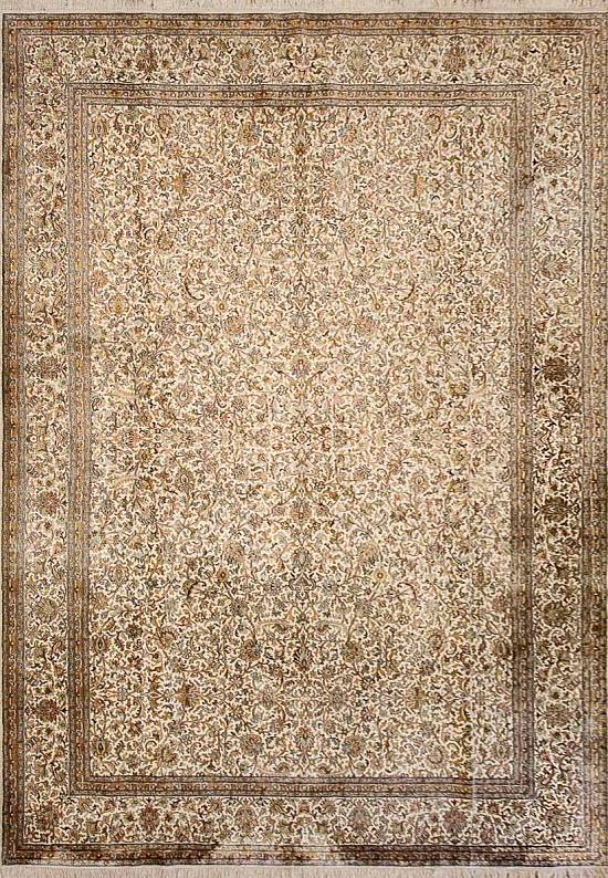 Шелковый ковер ручной работы из Индии 236873-beige/beige