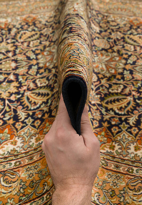 Шелковый ковер ручной работы IIST-GI97K2527 Kashan Blue