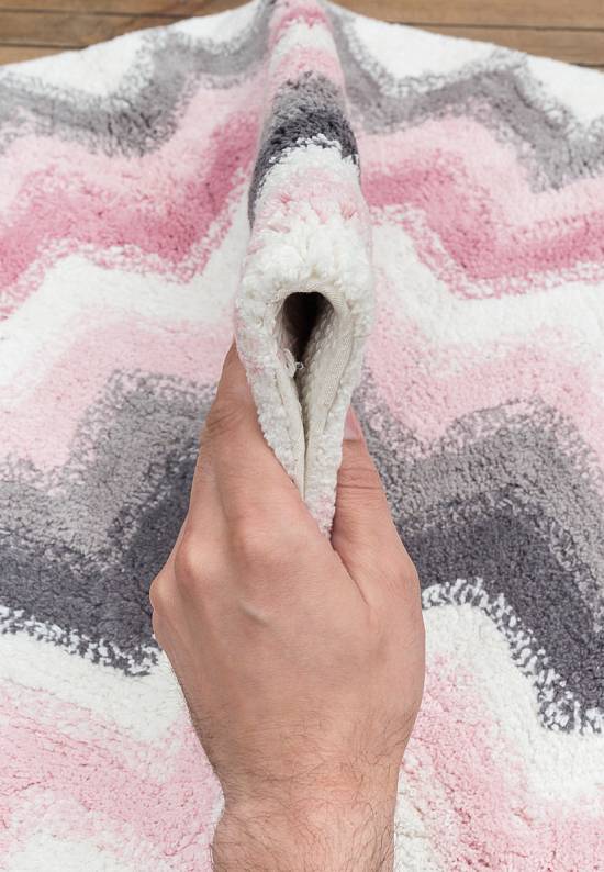 Розовый комплект ковриков для ванной комнаты и туалета Leron-Pink