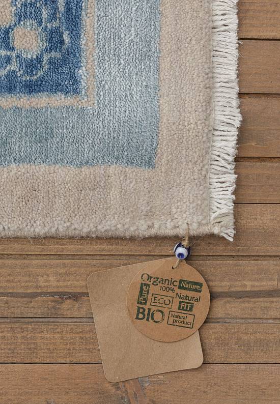 Винтажный турецкий ковер 473-Beige-Navy