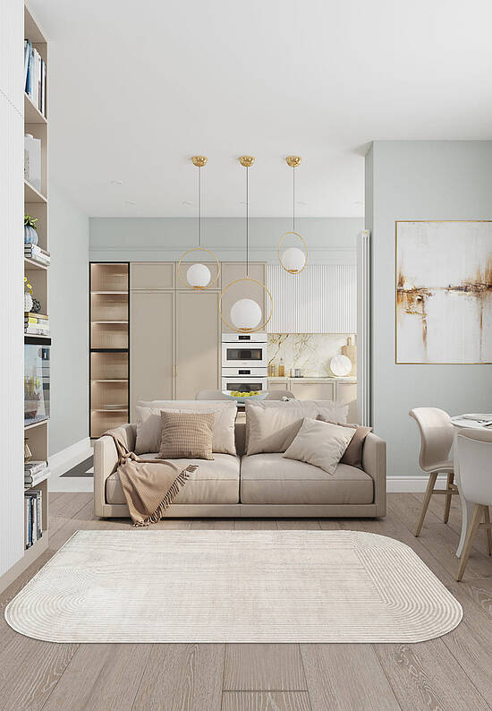 Геометрический ковер MRN 03 Cream Grey