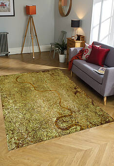 безворсовый ковер в интерьере Streets London LS5281-L265