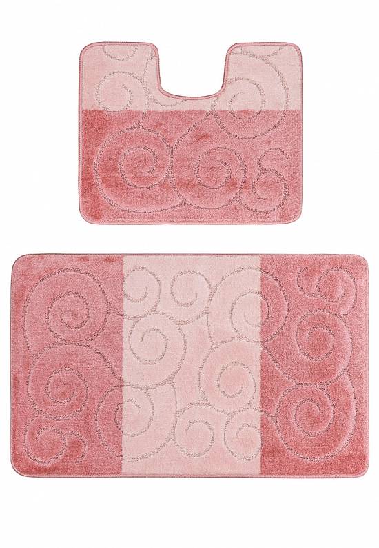 Розовый комплект ковриков для ванной и туалета Sile 2580 Dusty Rose PS