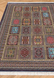 ковер в перспективе против ворса Ottoman Silk Farshineh-Dark Blue
