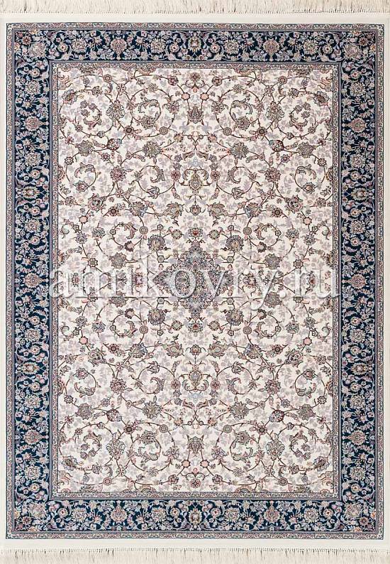 Иранский высокоплотный ковер Parmoon Cream-Dark Blue