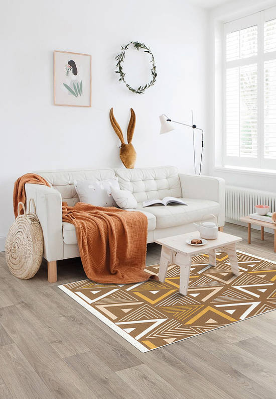 Двусторонний безворсовый ковер AR 18 Beige Yellow