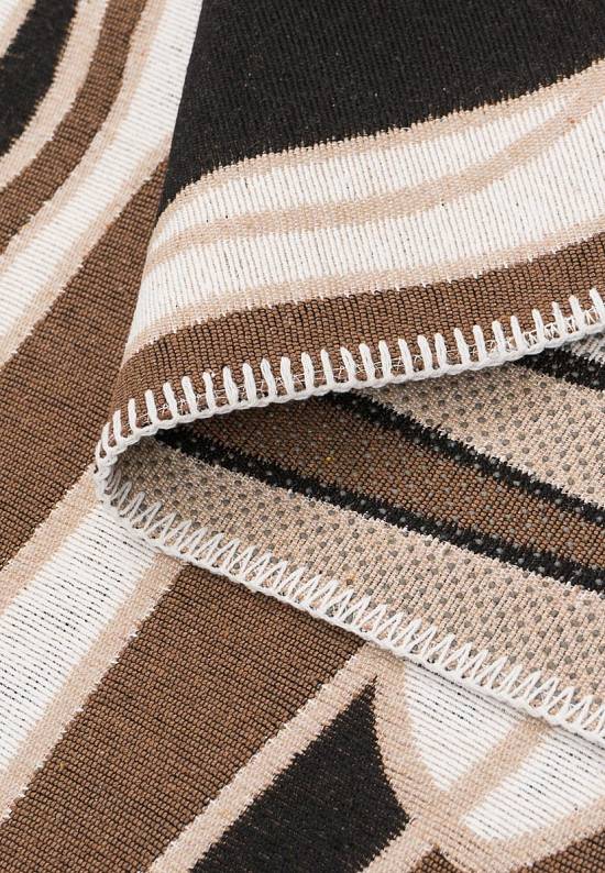 Безворсовый ковер из хлопка ARN 06 Brown White