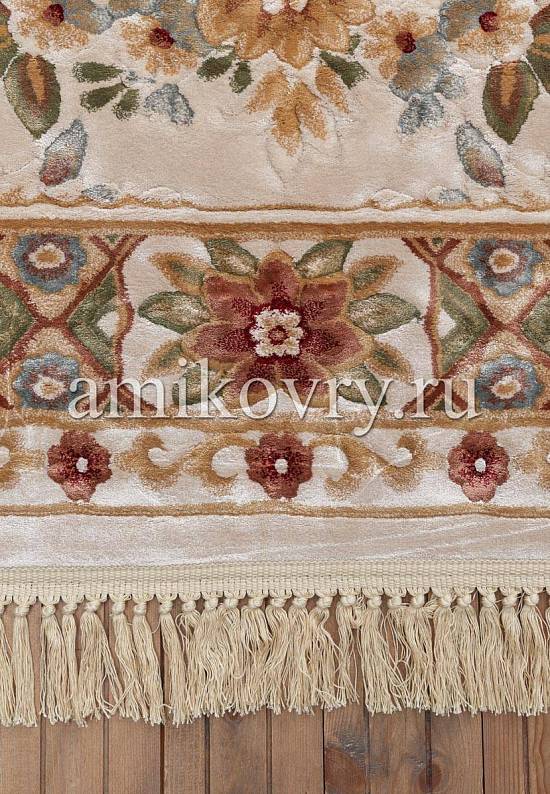 Бельгийский рельефный ковер из вискозы 02C062-Ivory
