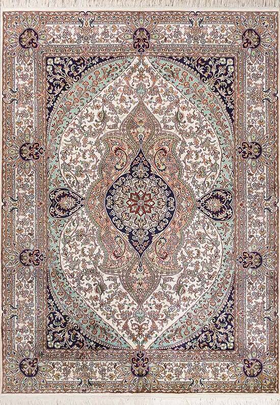 Шелковый ковер ручной работы IIST-GI9CKE92J Kashan Blue