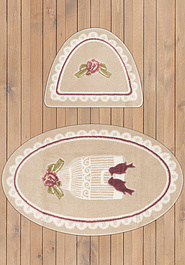 дизайн комплекта ковриков для ванной Confetti Bath Bella Bird Cage 02 Beige