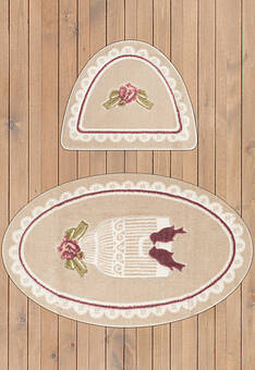 дизайн комплекта ковриков для ванной Confetti Bath Bella Bird Cage 02 Beige