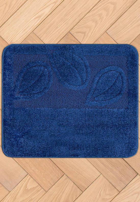 Синий коврик для ванной Flora 2582 D.Blue