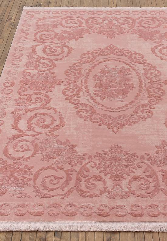 Турецкий однотонный ковер из акрила 5325 Pink