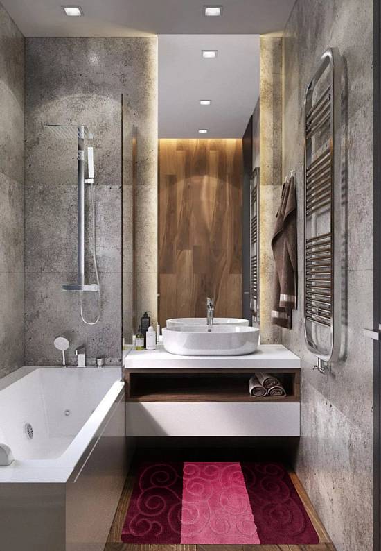 Бордово-фиолетовый коврик для ванной Sile 2576 Aubergine