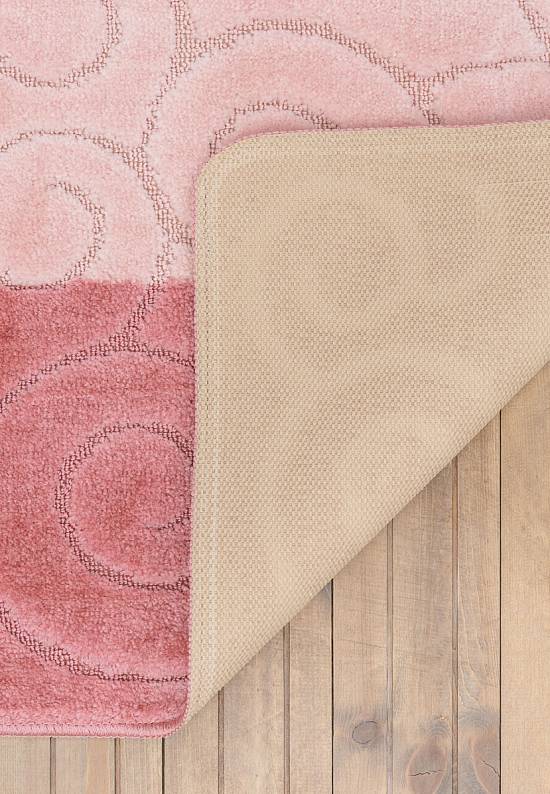 Розовый комплект ковриков для ванной и туалета Sile 2580 Dusty Rose PS
