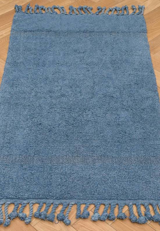 Синий коврик для ванной из хлопка Paloma-Denim Blue