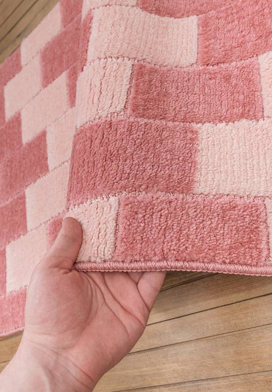 Розовый комплект ковриков для ванной комнаты и туалета Bornova 2580 Dusty Rose BQF