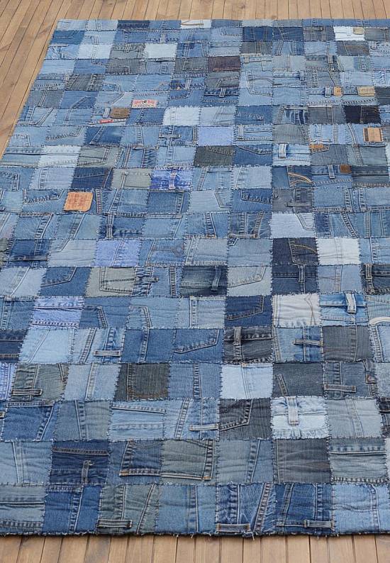 Ковер пэчворк ручной работы из джинсы Patchwork-Natural