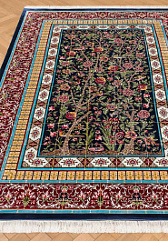 ковер в перспективе против ворса Ottoman Silk Kashi-Dark Blue
