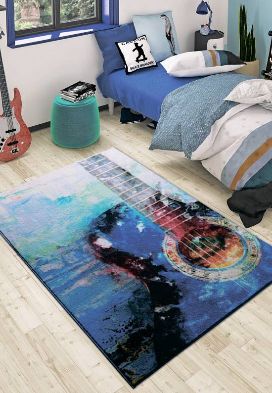 Детский ковер с ворсом Guitar 01 Blue