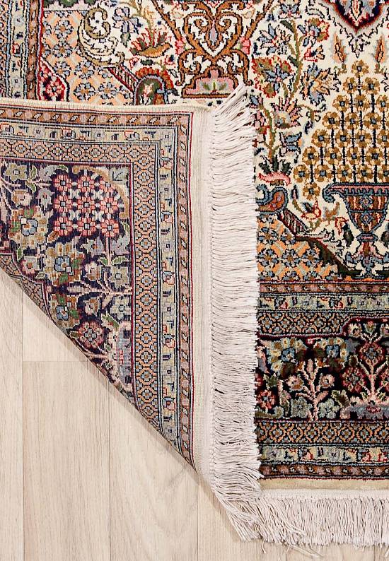 Шелковый ковер ручной работы из Индии Samudra Beige Blue