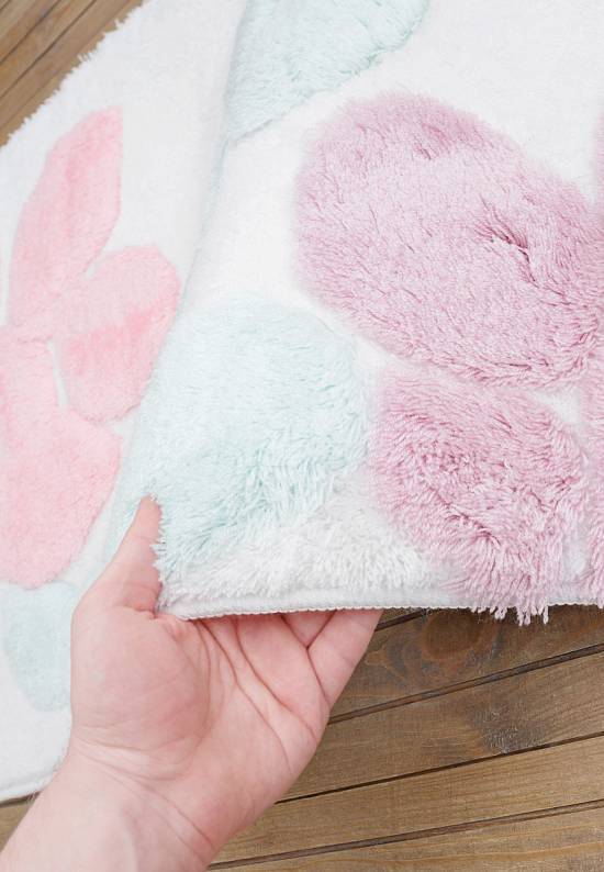Пастельный комплект ковриков для ванной комнаты и туалета Babilon 20 Baby Pink BQF