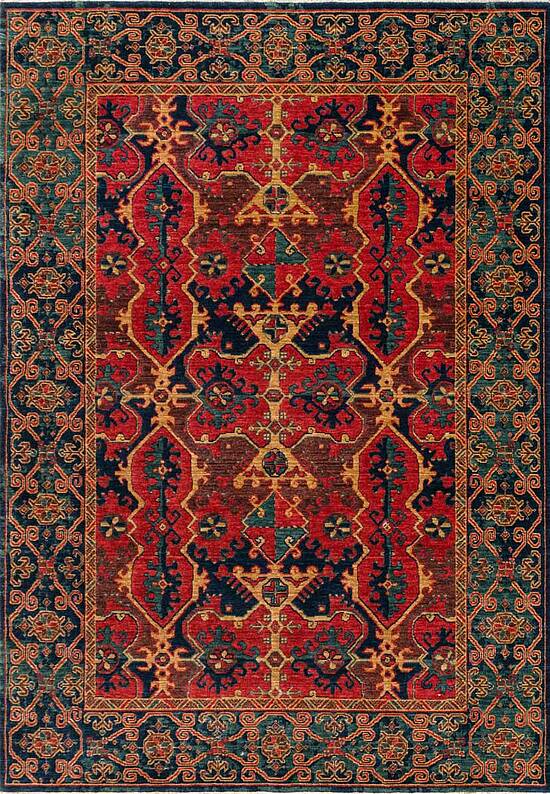 Шерстяной ковер KDM 01 Navy Red