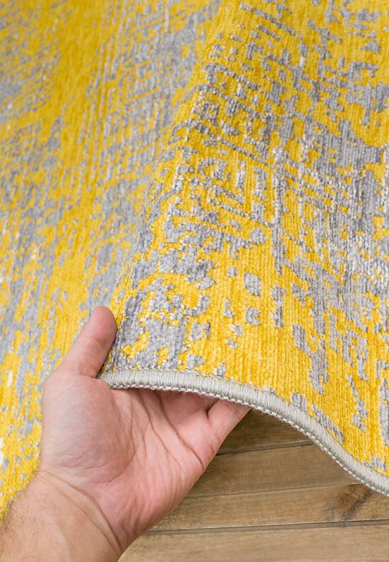 Двусторонний безворсовый ковер NK 01 Yellow Grey