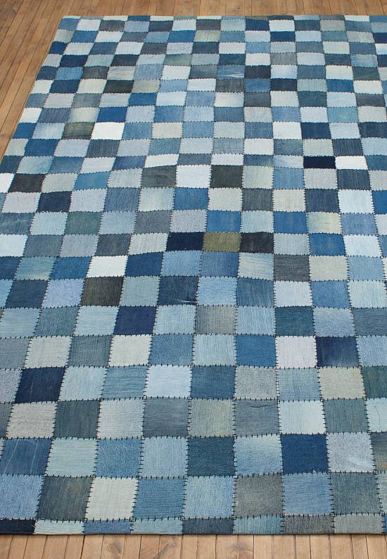 Ковер пэчворк ручной работы из джинсы Small Patch-Natural