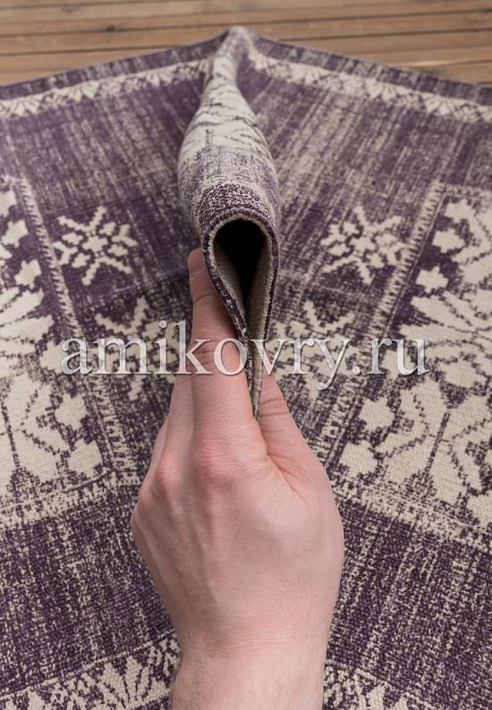 Безворсовый ковер ручной работы из Индии JHC-17-04 natural-purple