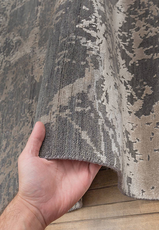 Дизайнерский ковер ручной работы 8/8-RWB ESK-411-Medium Gray/White Sand