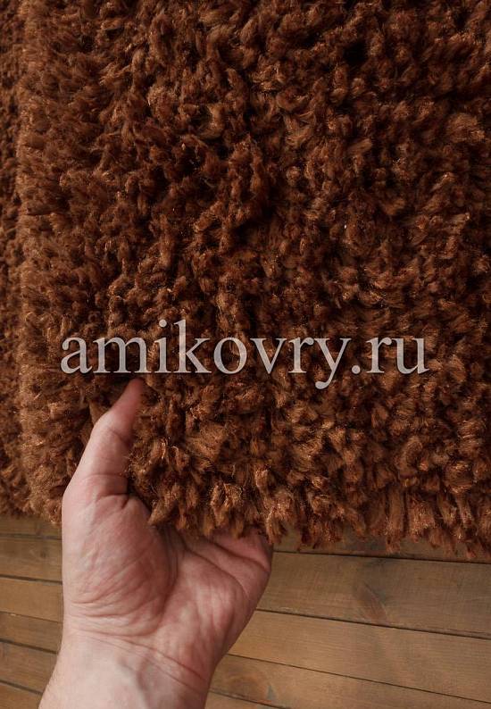 Однотонный ковер шегги no17-brown