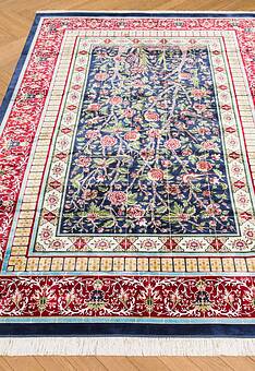 ковер в перспективе по ворсу Ottoman Silk Kashi-Dark Blue