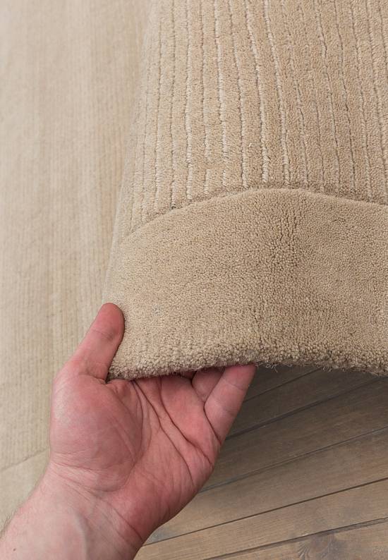 Однотонный шерстяной ковер beige
