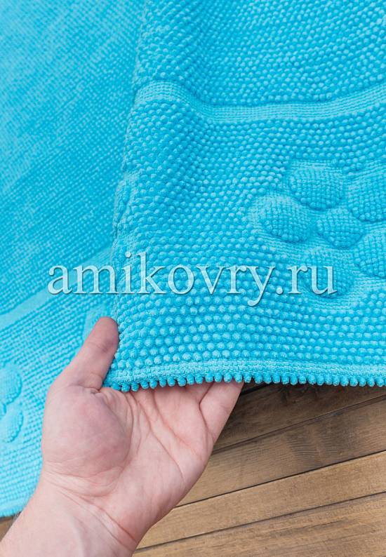 Бирюзовый коврик для ванной из хлопка SCTN 10/2-Turquoise