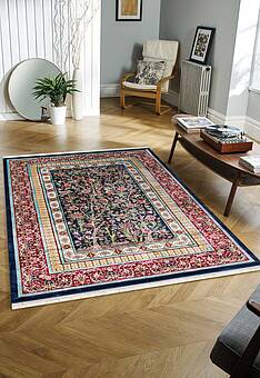 ковер в интерьере Ottoman Silk Kashi-Dark Blue