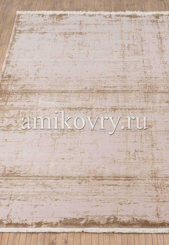 Ковер из шерсти с вискозой и бахромой 613-Beige