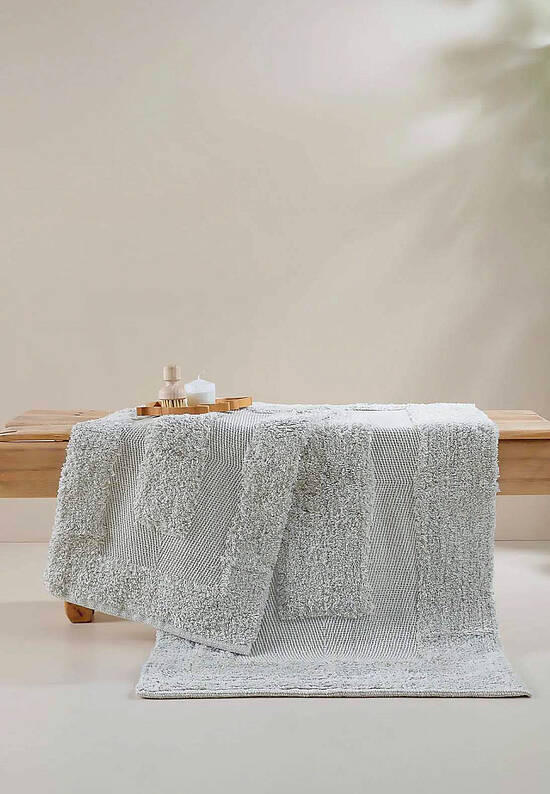 Серый комплект ковриков для ванной Vivian-Blue