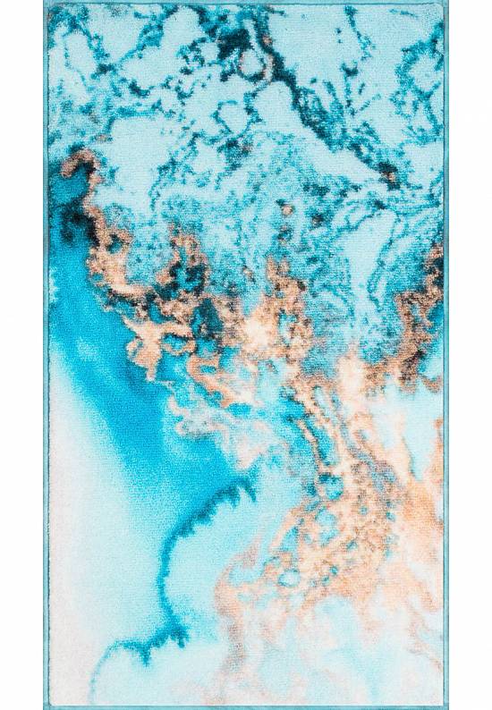 Бирюзовый коврик для ванной  Water Foam 01 Blue