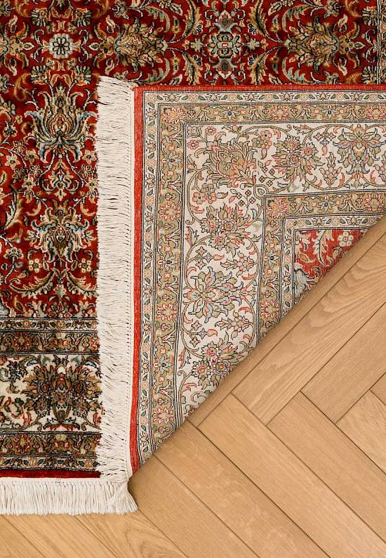 Шелковый ковер ручной работы из Индии 231488-Afshar red/beige