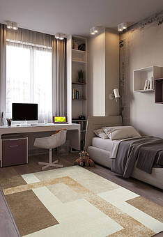 безворсовый ковер в интерьере Pluton Grand-40049