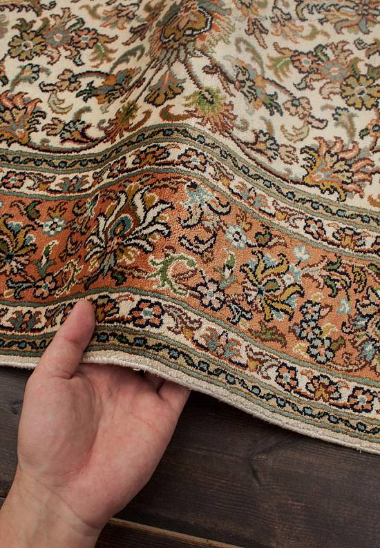 Шелковый ковер ручной работы из Индии 244030-Faraghan beige/rust