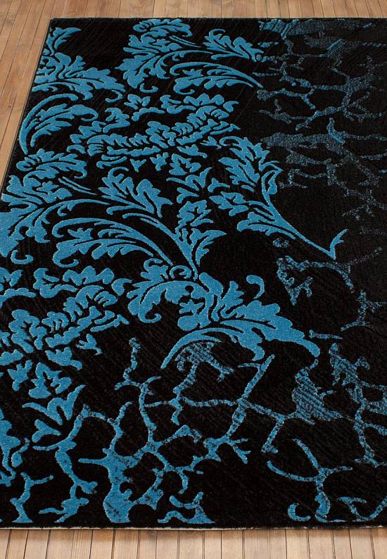 Синтетический ковер 0214MS-Blue-Black