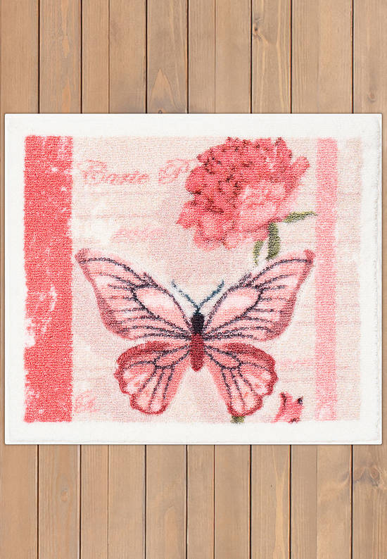 Квадратный коврик для ванной Carte Postale 01 Pink