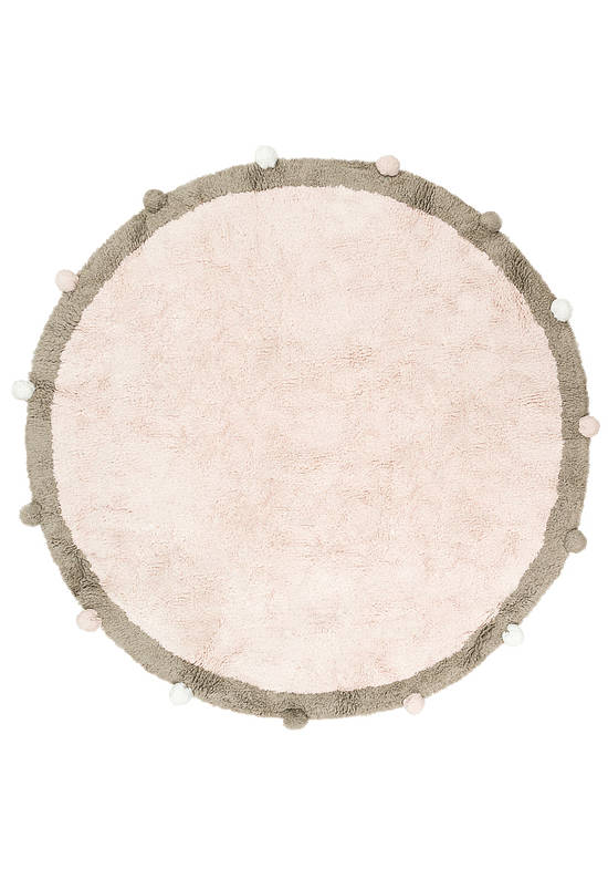 Детский стираемый ковер Pom-poms Soft Pink-Grey