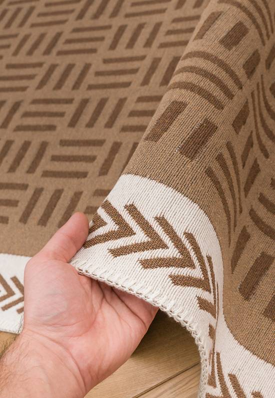 Безворсовый ковер из хлопка ARN 03 Brown White